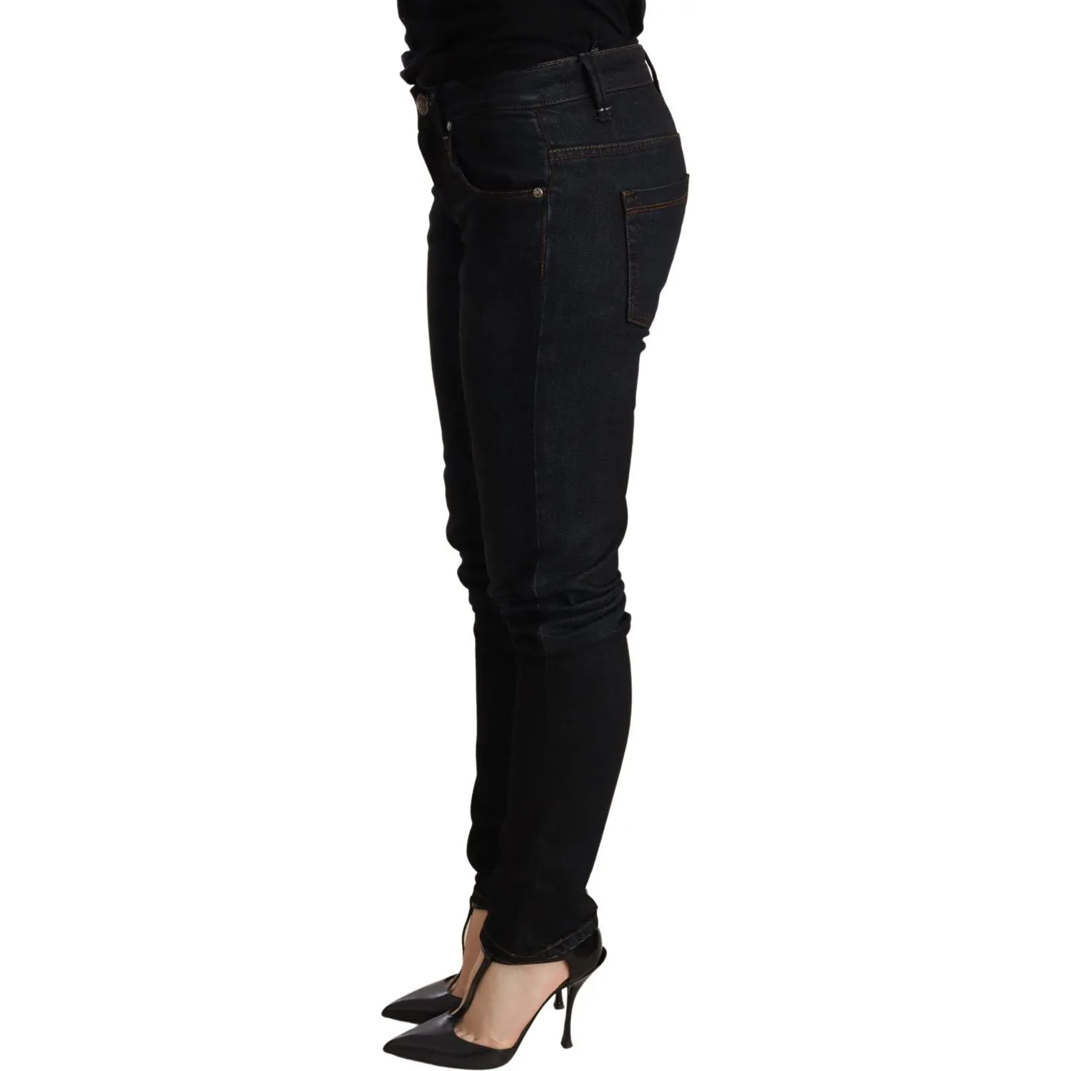 Acht Chic Blue Washed Skinny Low Waist Jeans