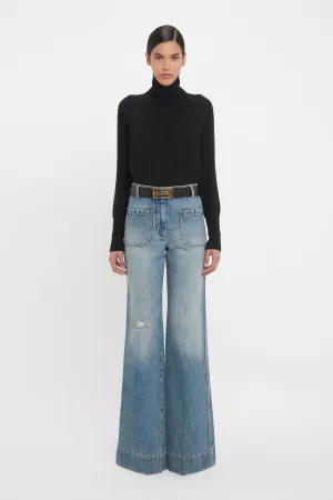 Alina High Waisted Jean In Worn Blue Wash