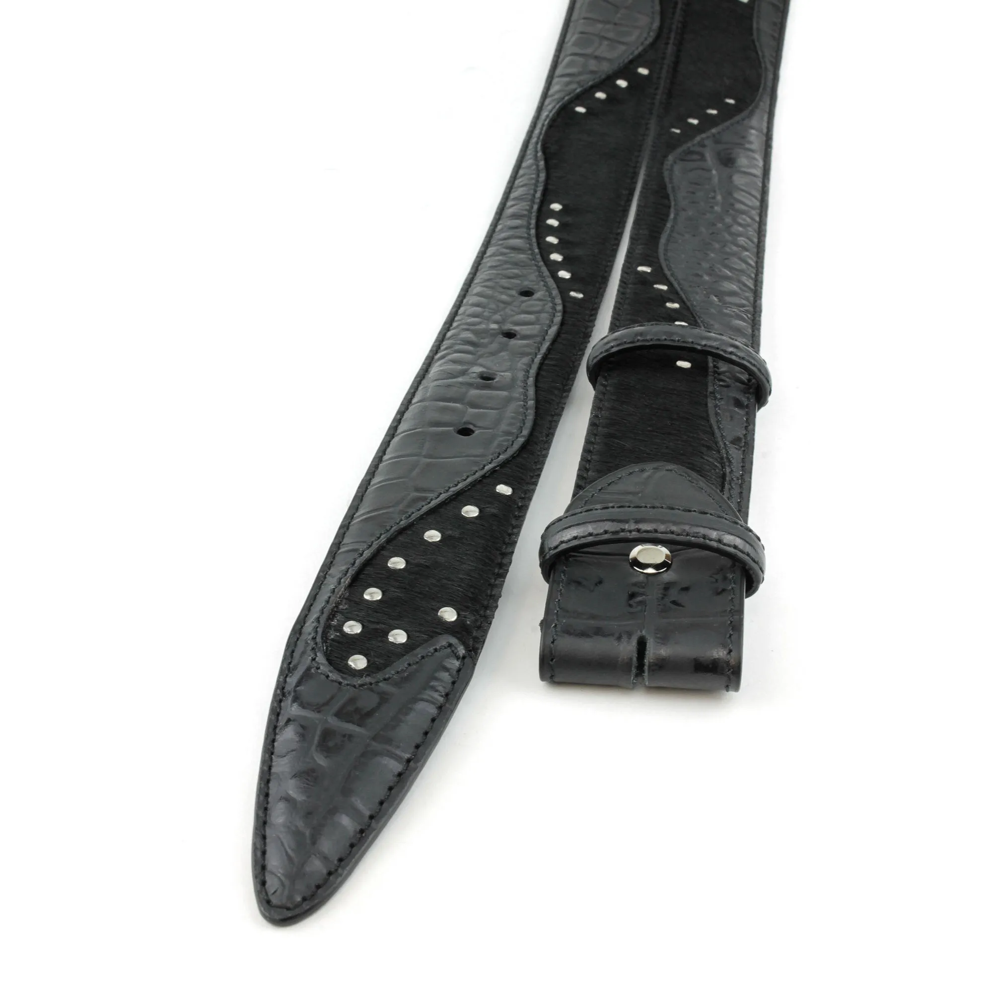 Belafonte Croc /Pony Mix Studded Belt Strap