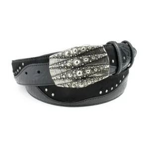 Belafonte Croc/Pony Mix Studded Bubble Plate Belt