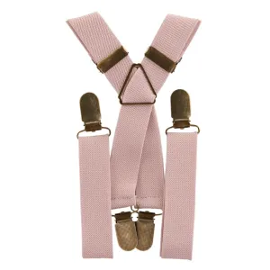 Blush Pink Elastic Suspenders