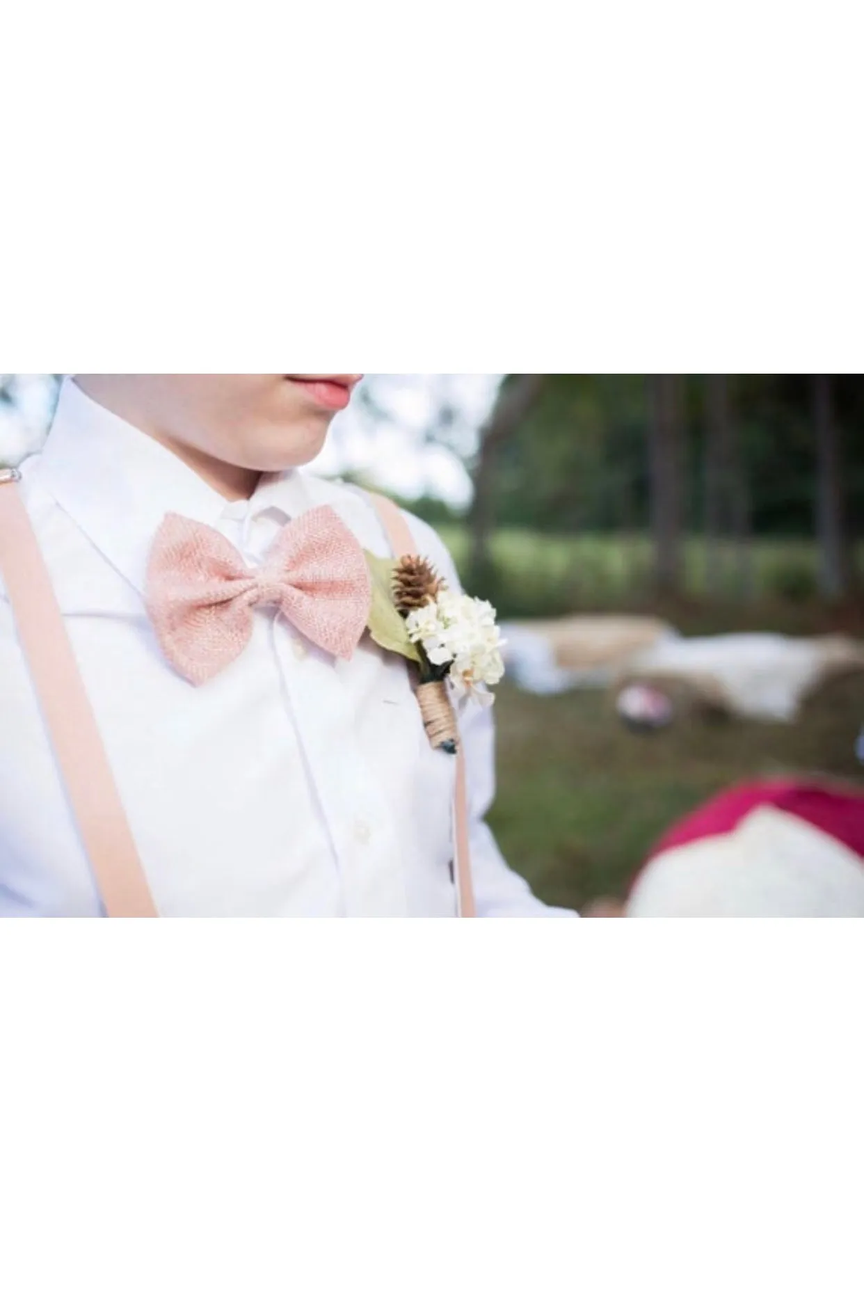 Blush Pink Faux Leather Suspenders