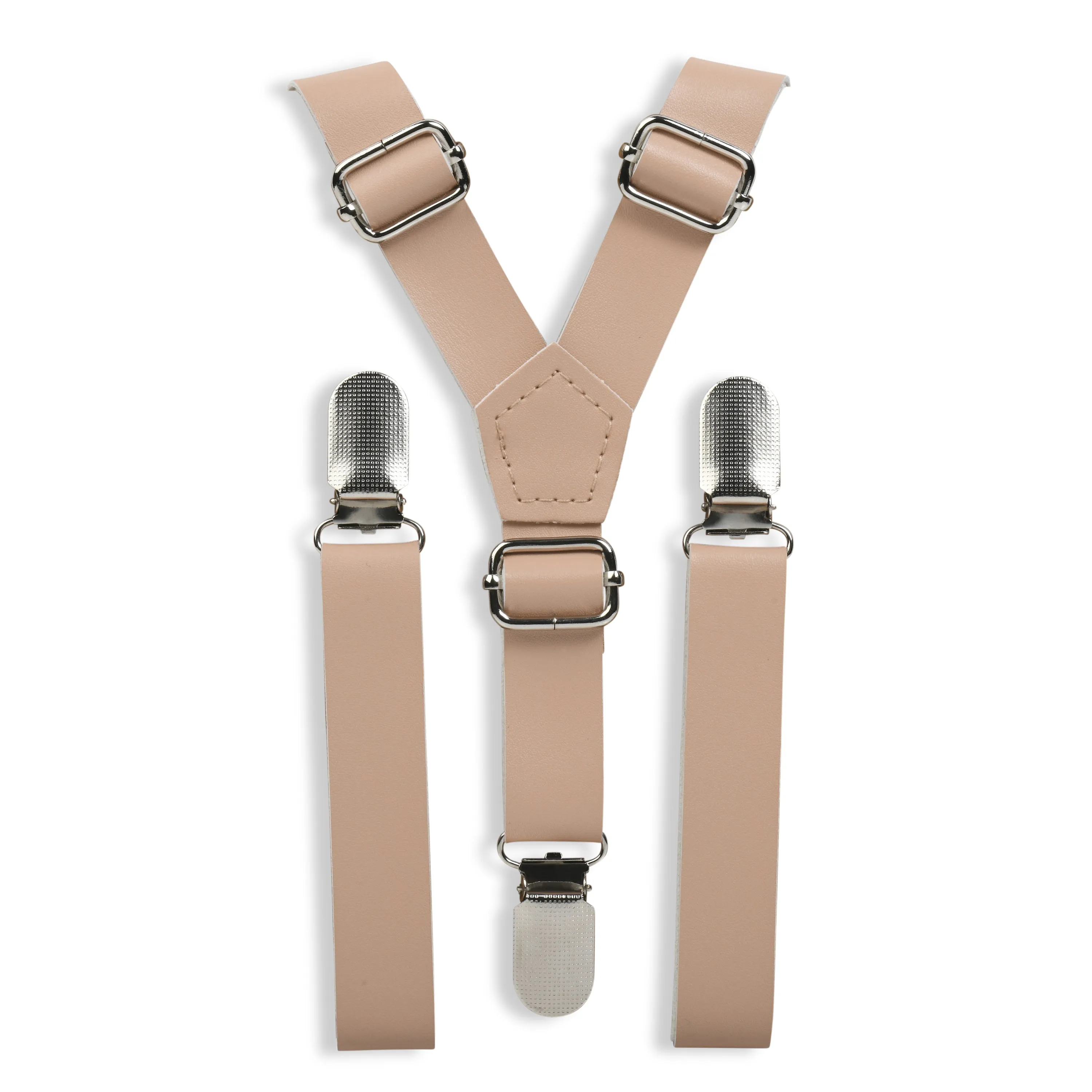 Blush Pink Faux Leather Suspenders