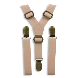 Blush Pink Faux Leather Suspenders