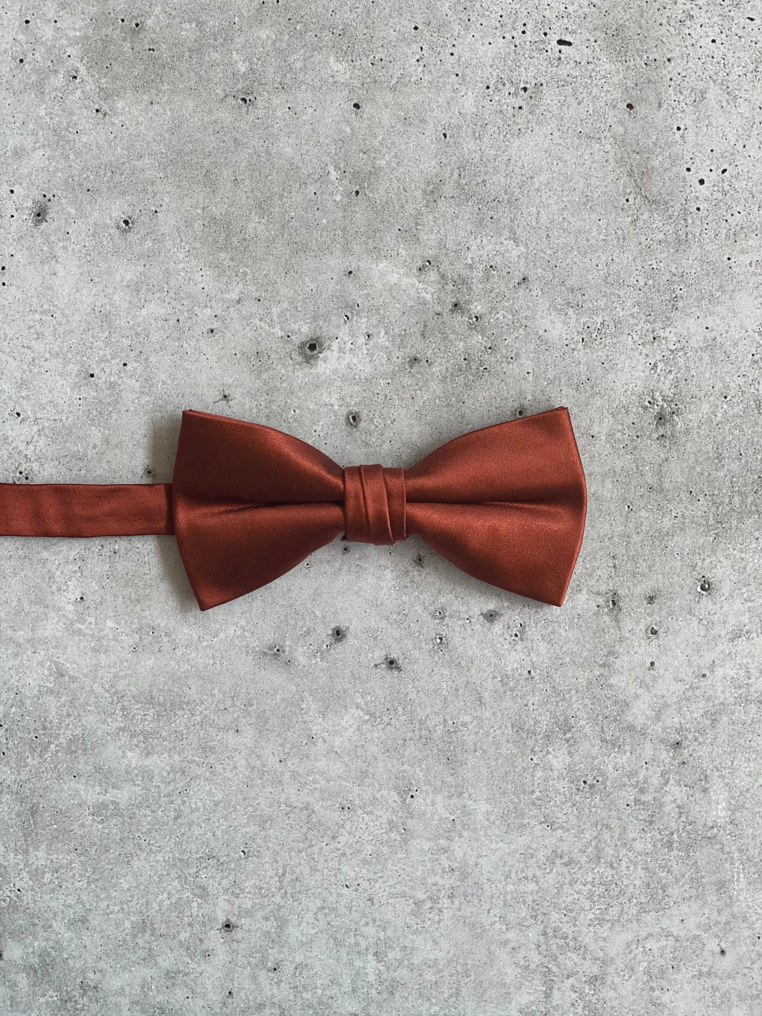 Bronze Silk Pre Tied Bow Tie