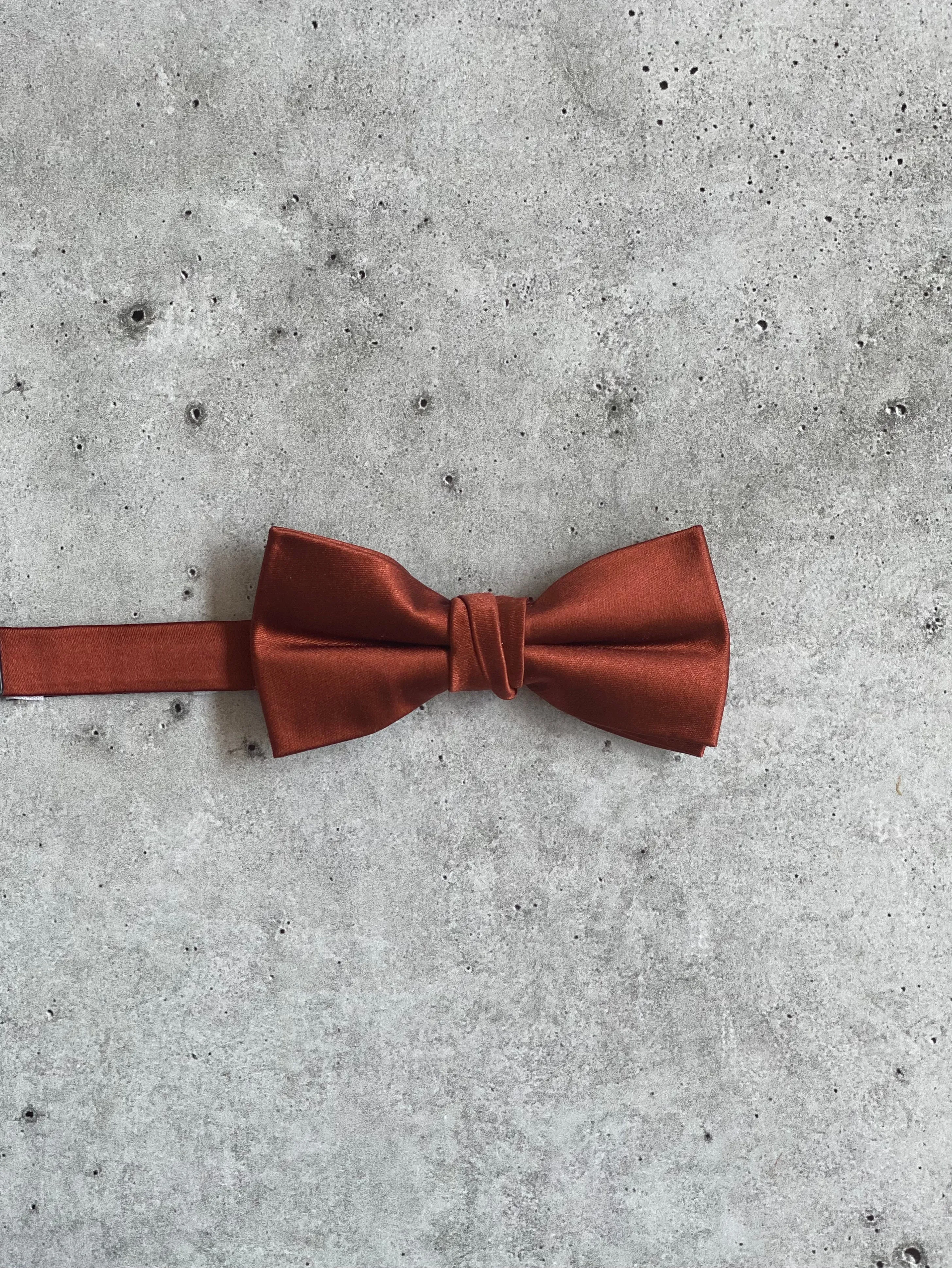 Bronze Silk Pre Tied Bow Tie