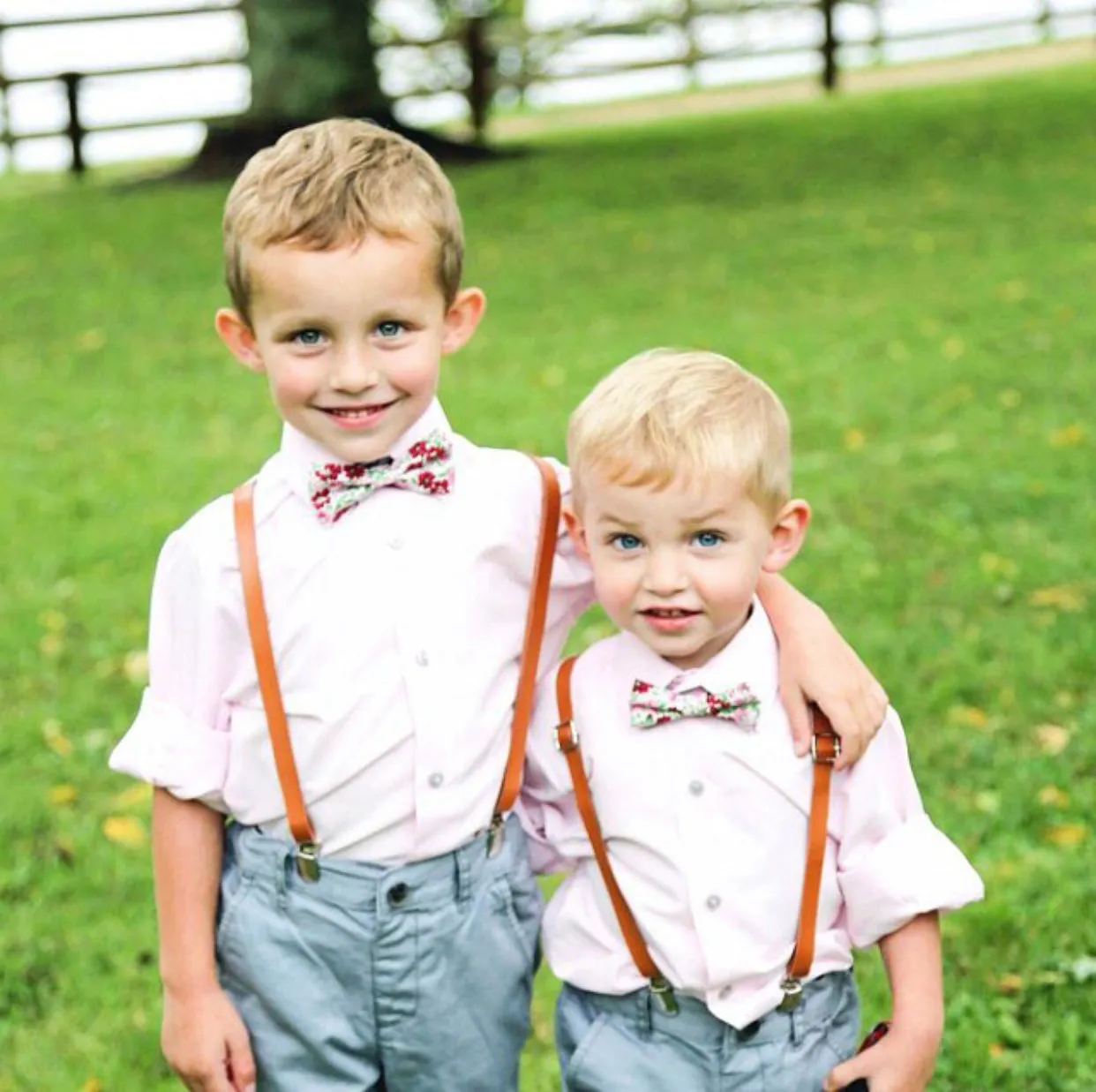 Caramel Faux Leather Suspenders