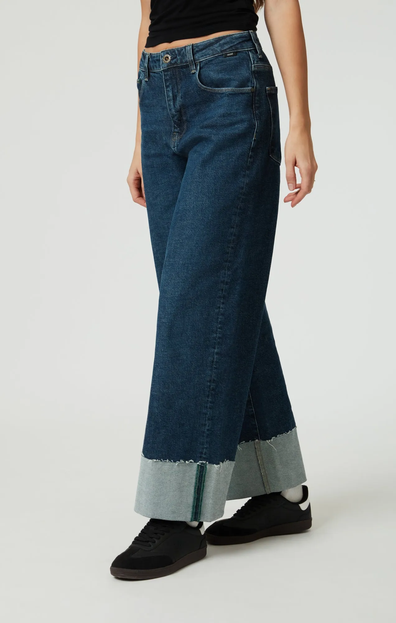 CATHY WIDE LEG IN DARK BLUE DENIM