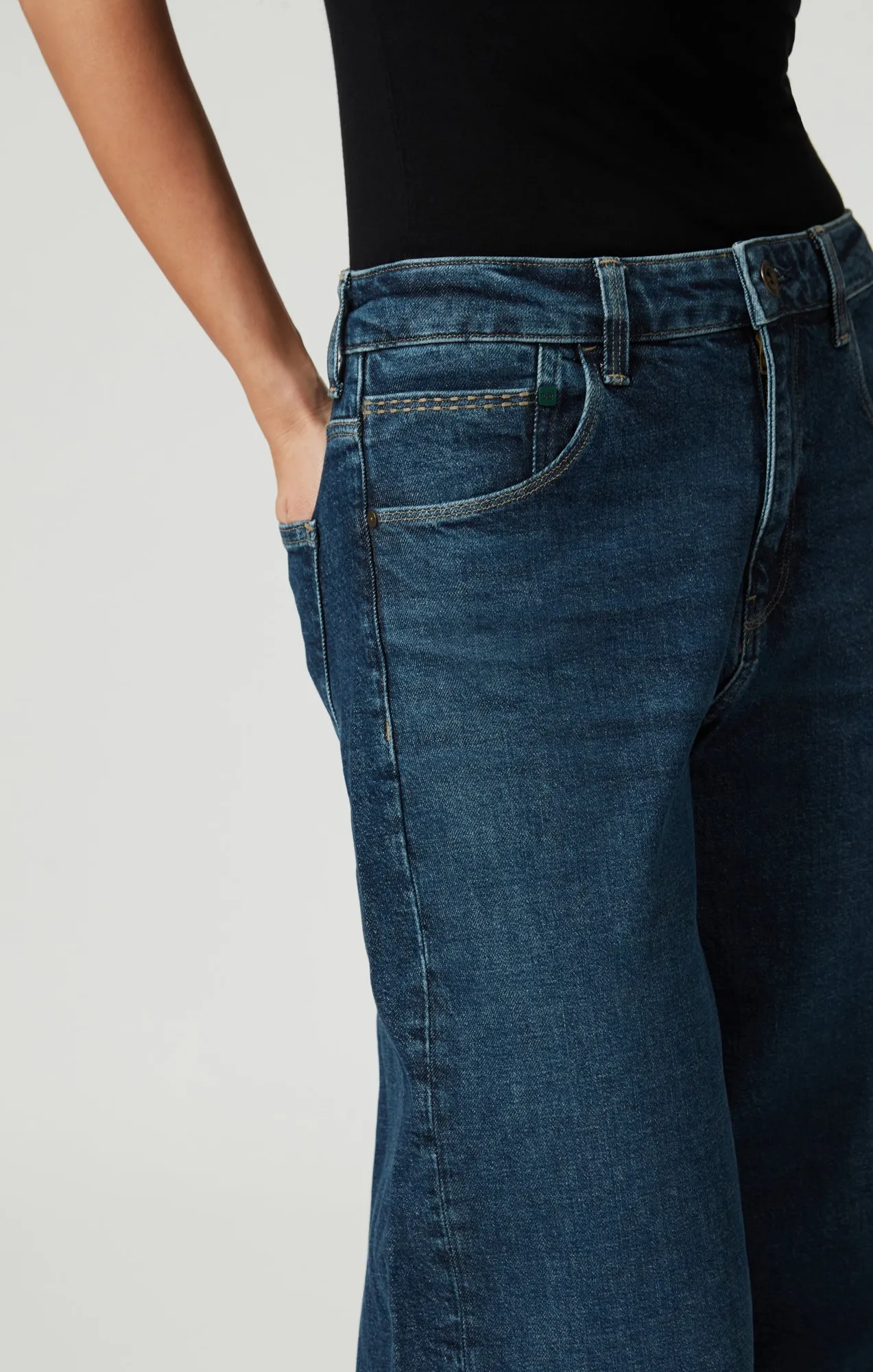 CATHY WIDE LEG IN DARK BLUE DENIM