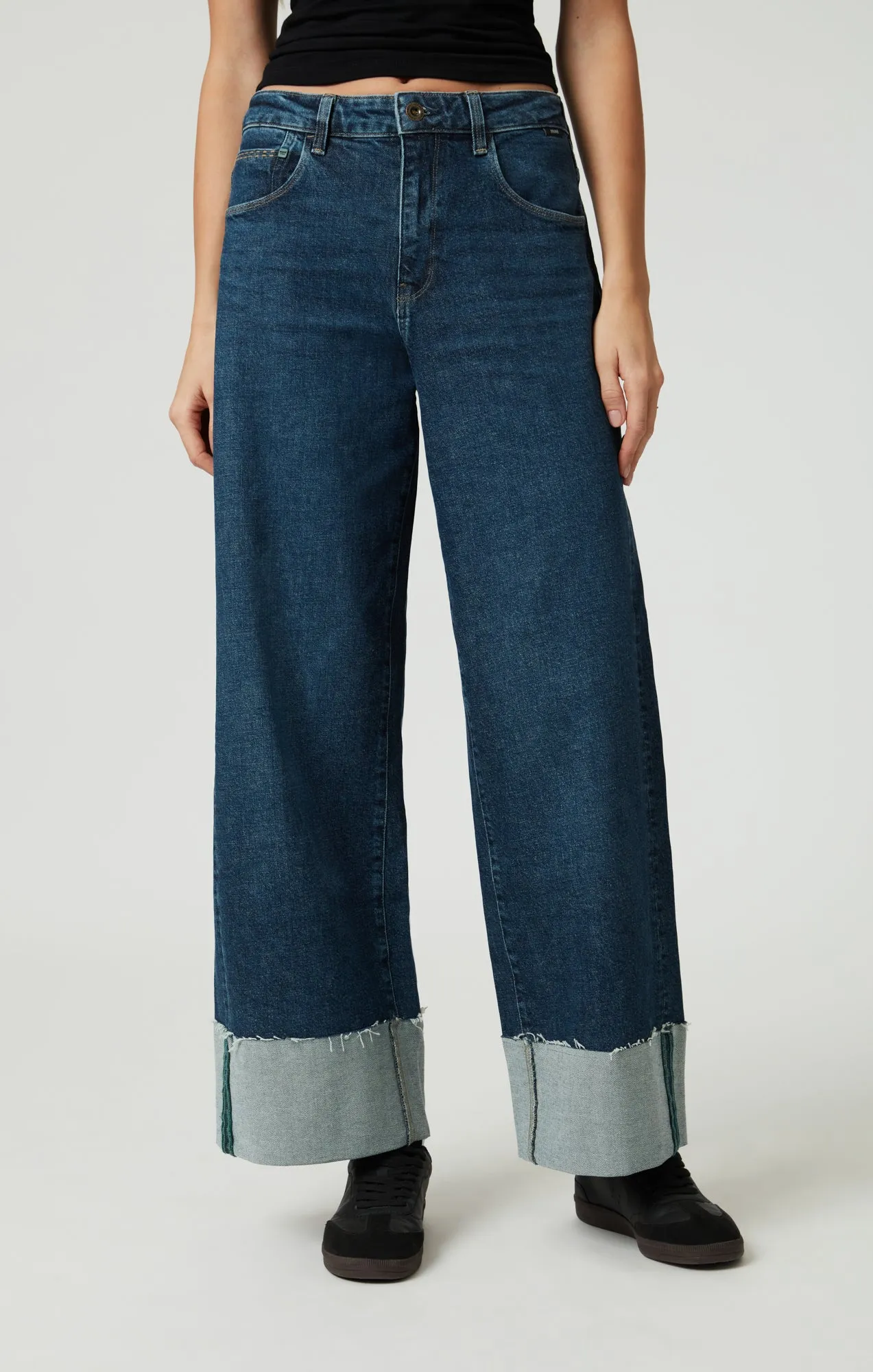 CATHY WIDE LEG IN DARK BLUE DENIM