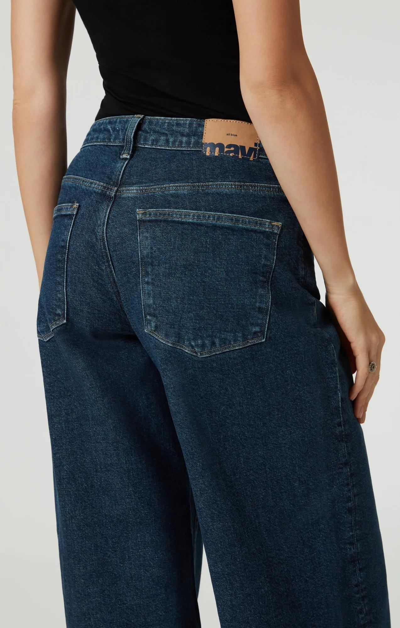 CATHY WIDE LEG IN DARK BLUE DENIM