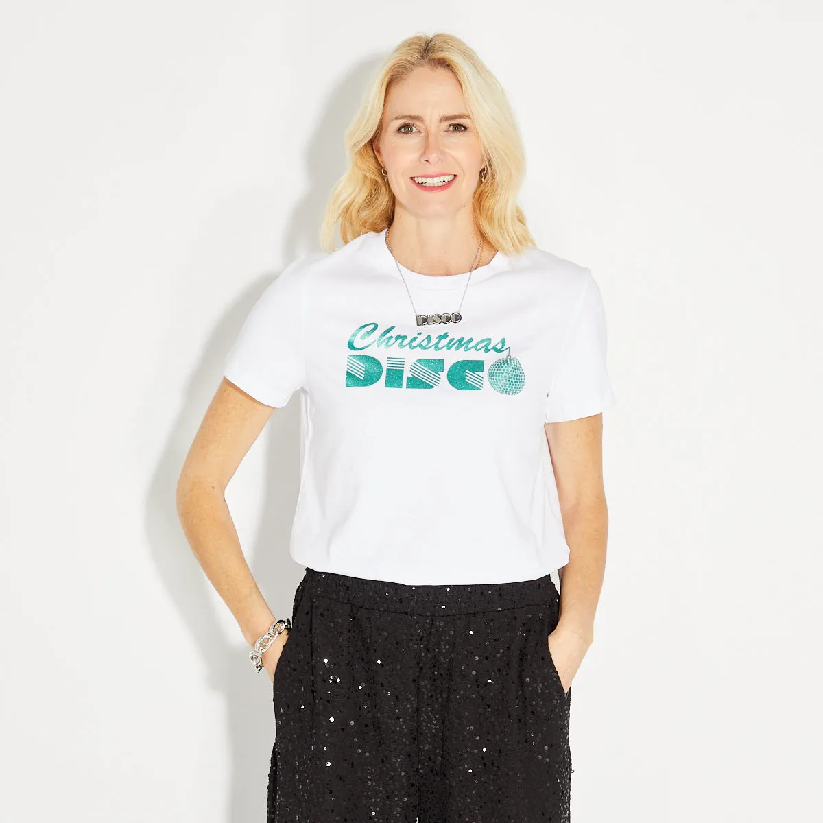 Christmas Disco Tshirt White