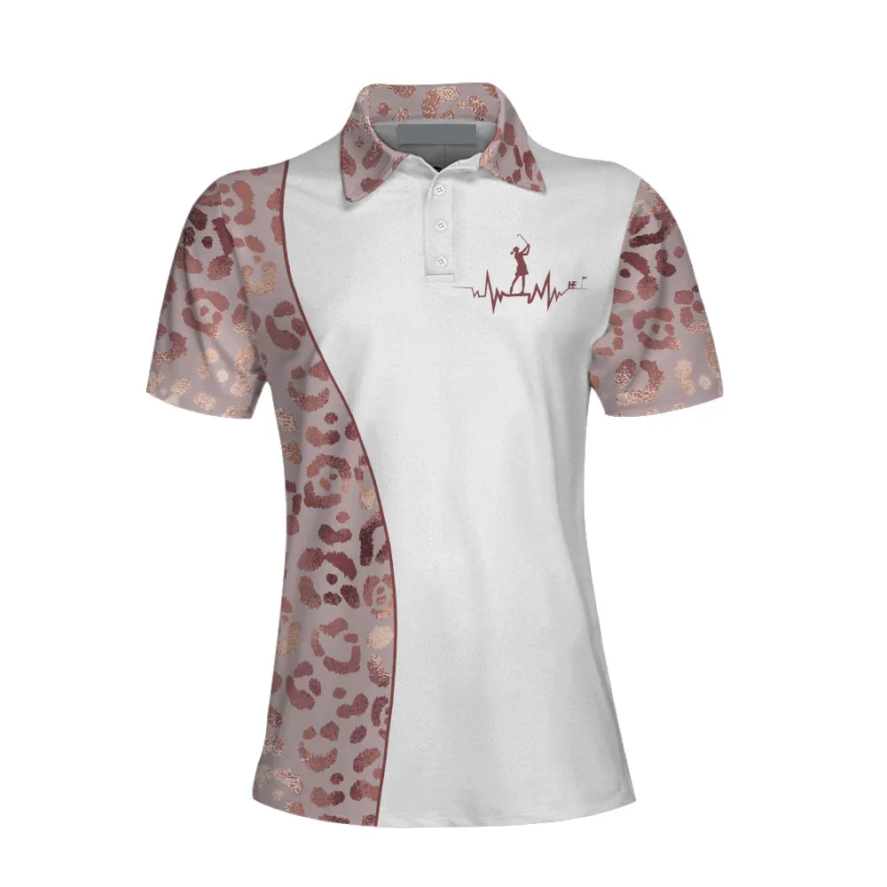 Coffee Love Golf Leopard Pattern Short Sleeve Women Polo Shirt Coolspod