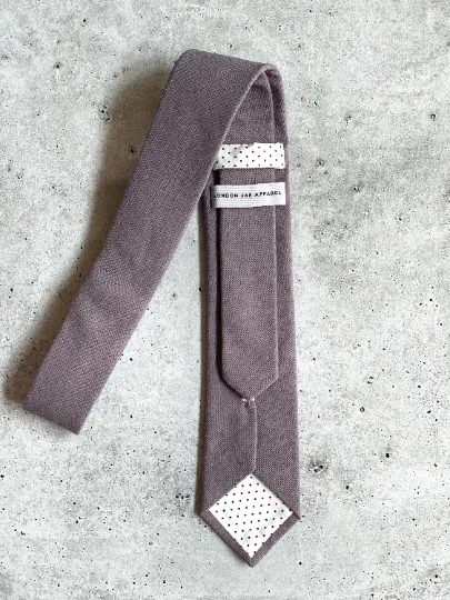 Cognac Brown Suspenders & Fog Lavender Bow Tie Set