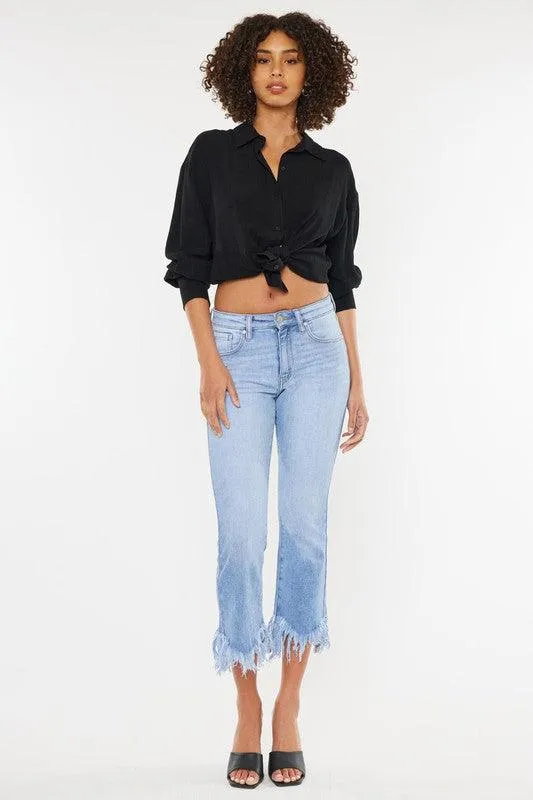 Crop High Rise Bootcut Denim Jeans