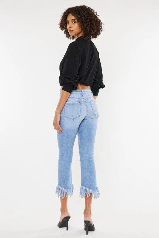 Crop High Rise Bootcut Denim Jeans