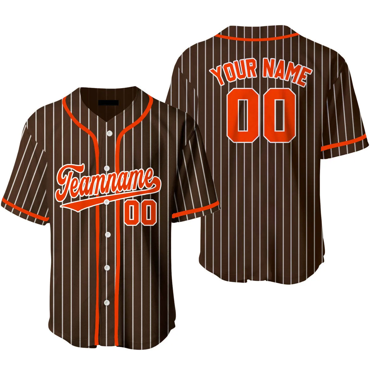 Custom Brown White Pinstripe Yellow Baseball Jerseys For Men & Women