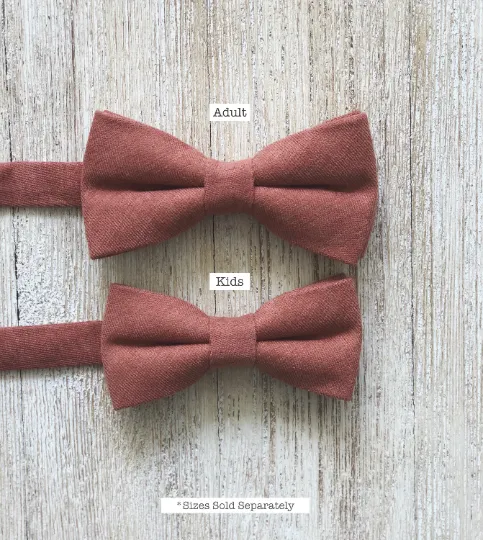 Desert Coral Bow Tie with Coffee Suspender Set