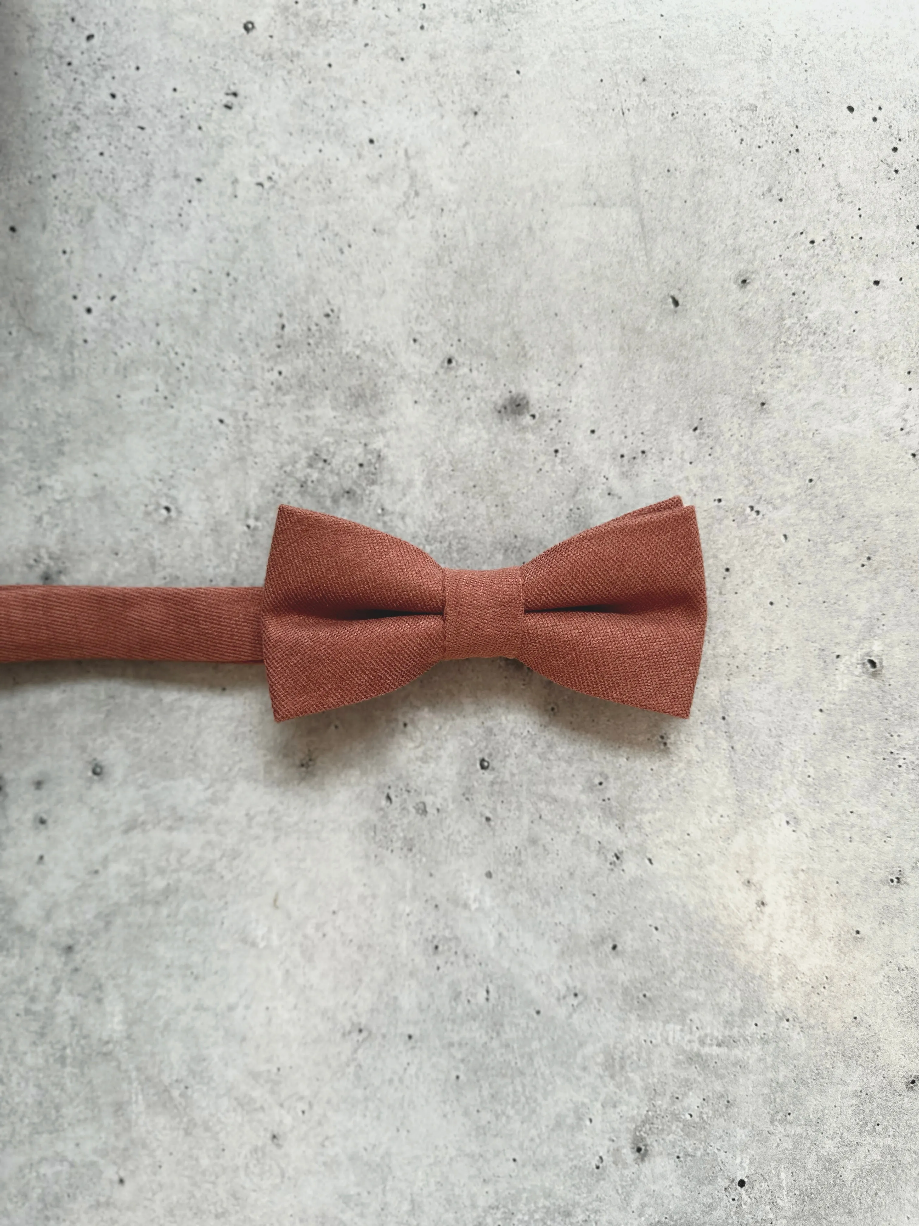 Desert Coral Linen Pre-Tied Bow Tie