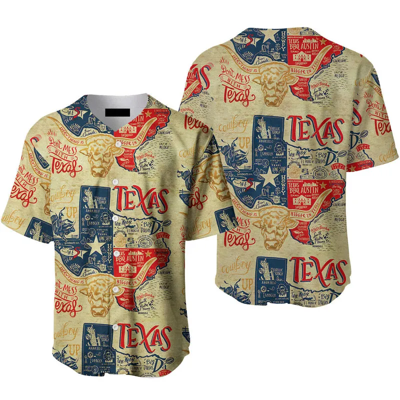 Don't Mess With Texas Baseball Jersey, Idea Gift for Men & Women