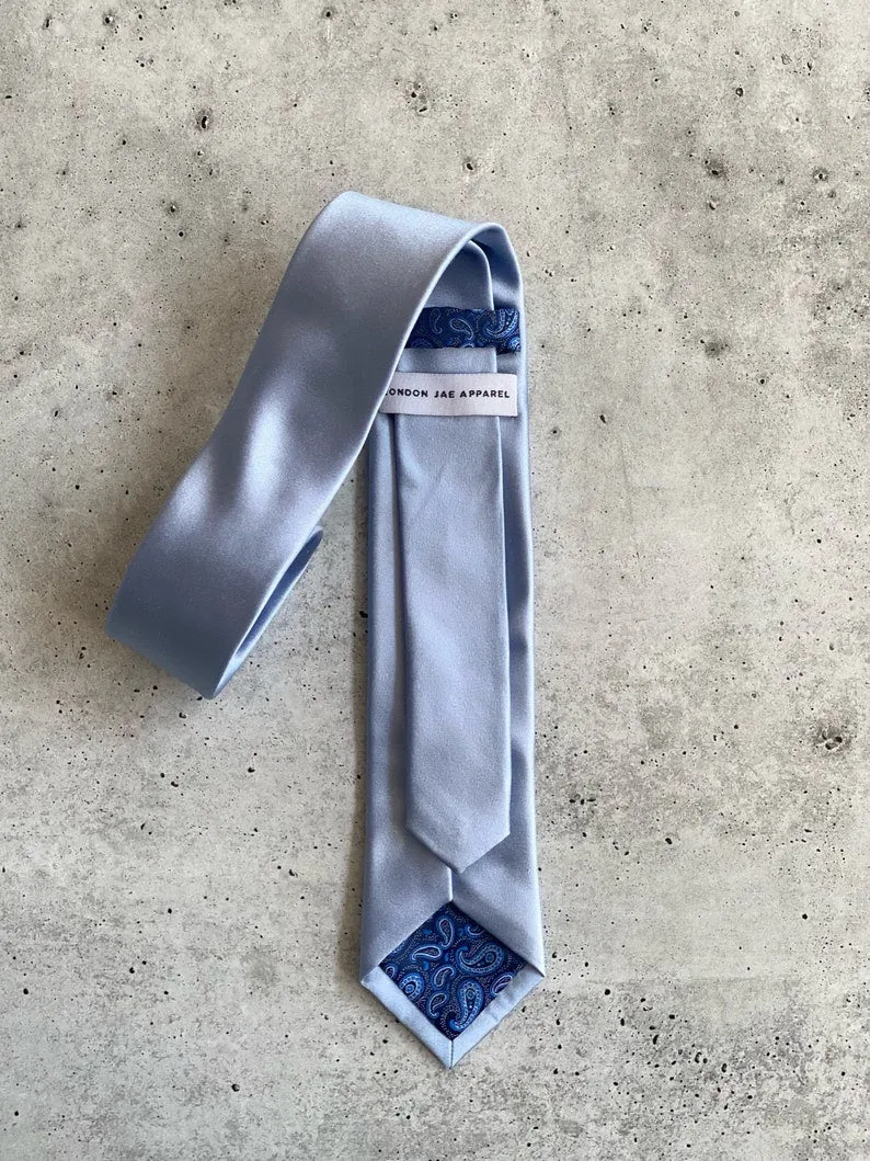 Dusty Blue Silk Pre Tied Bow Tie