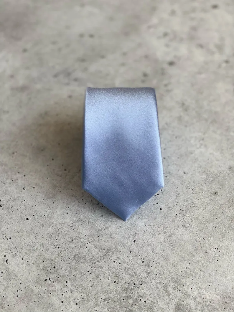 Dusty Blue Silk Pre Tied Bow Tie