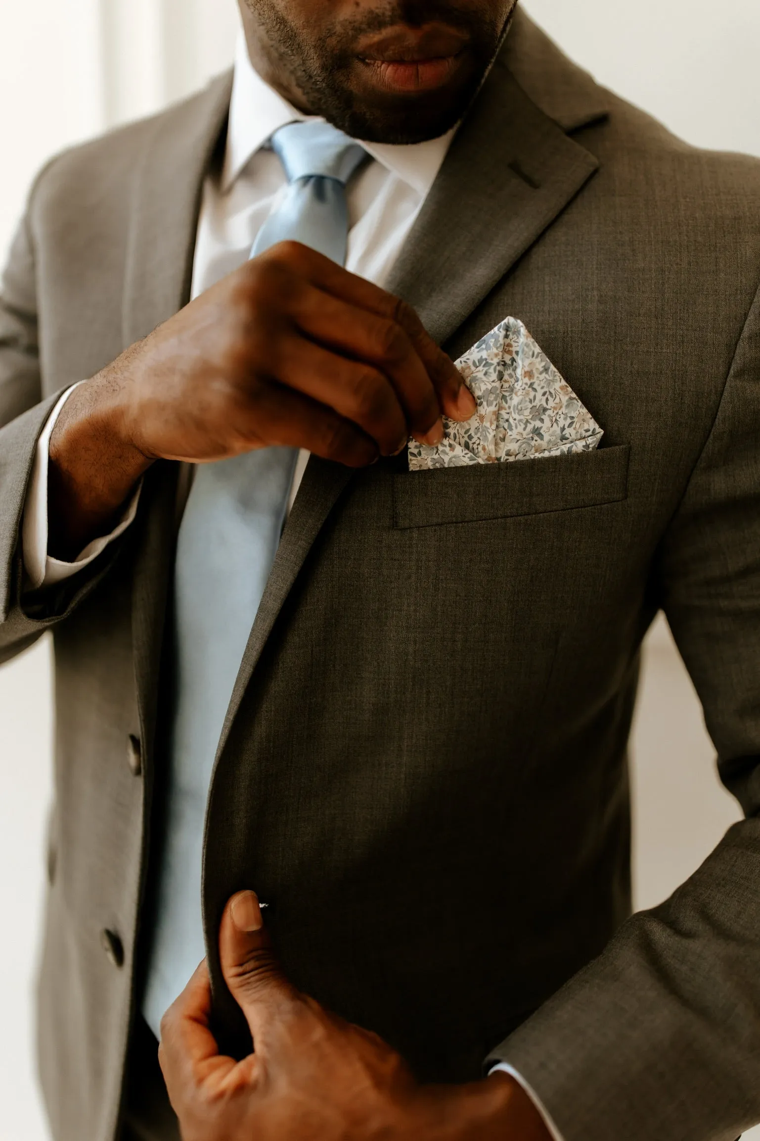 Dusty Blue Skinny Silk Neck Tie