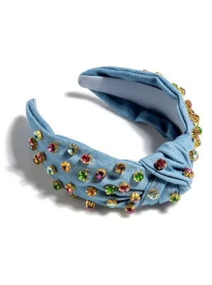 Ellie Embellished Denim Headband