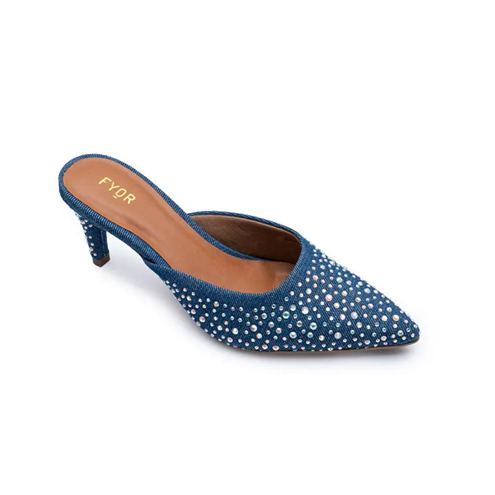 Embellished Diamante Denim Pump BVL 028