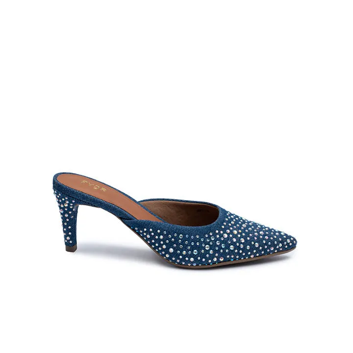 Embellished Diamante Denim Pump BVL 028