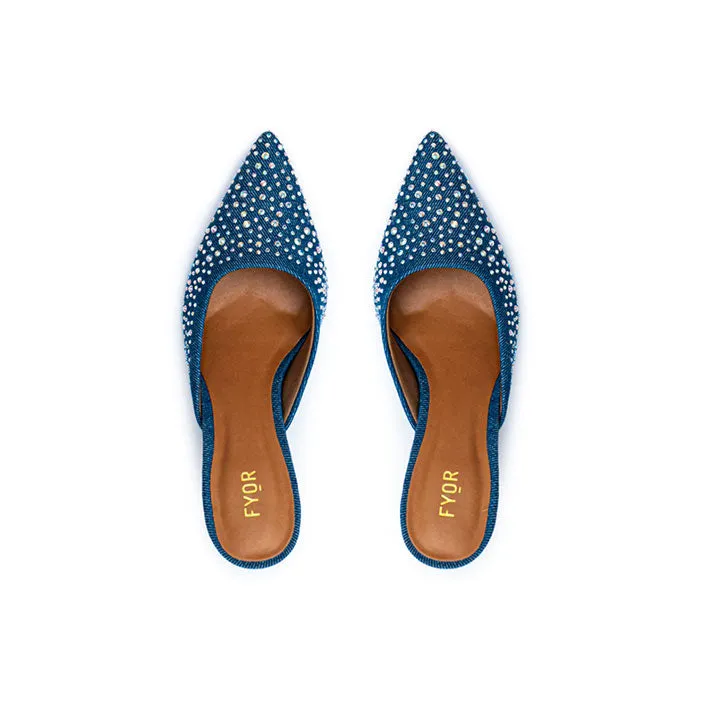 Embellished Diamante Denim Pump BVL 028