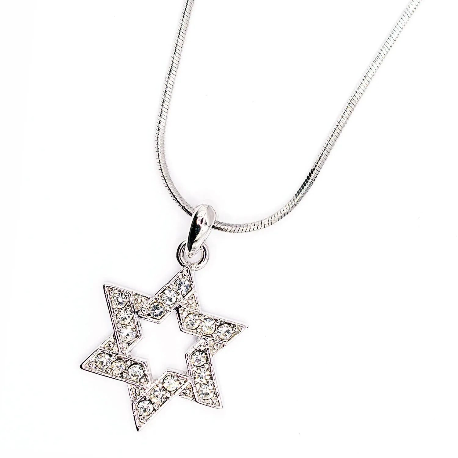 Empire Cove Star Pendant Necklace Silver Toned Rhinestone Fashion Jewelry