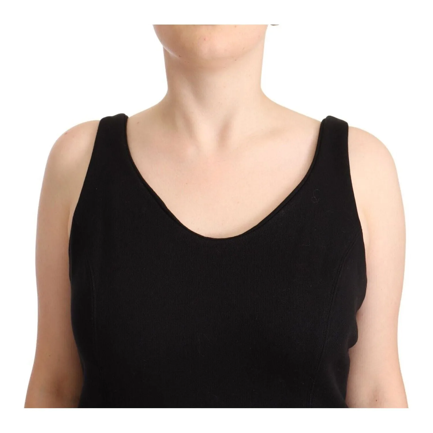 Ermanno Scervino Chic Sleeveless Designer Tank Top in Black