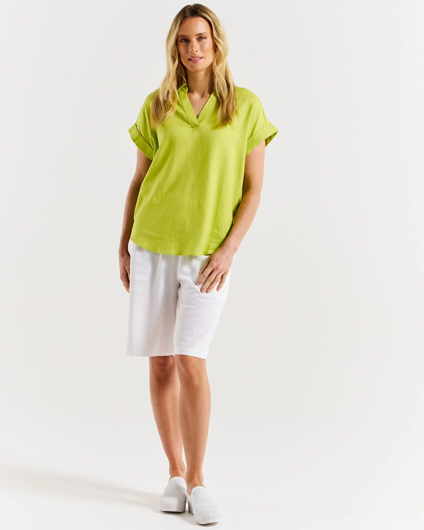 Flores Blouse Lime Green