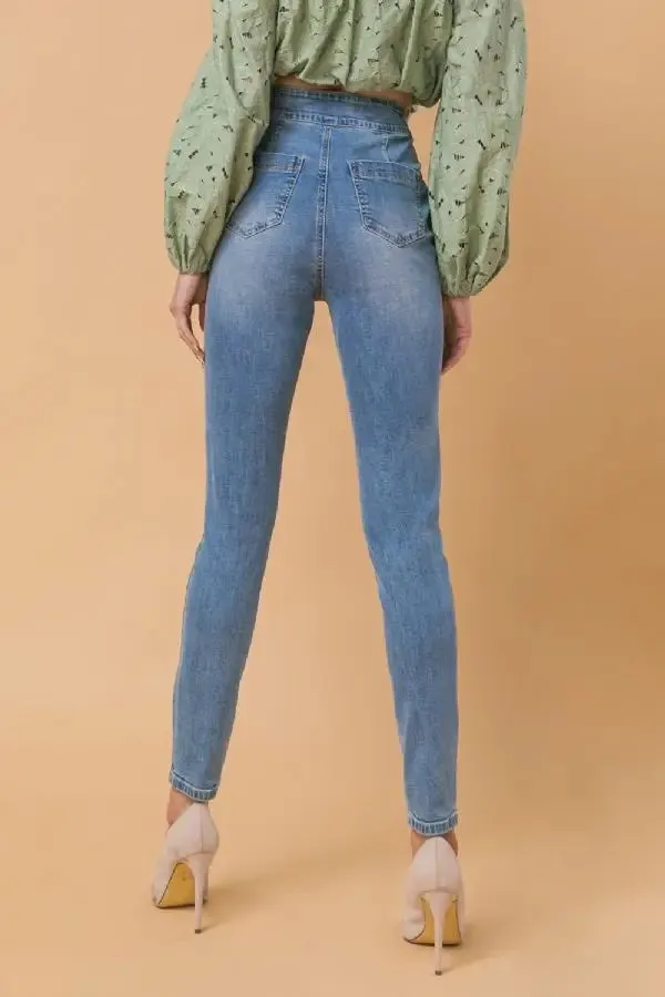 Flying Tomato Skinny Denim Pants