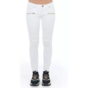 Frankie Morello White Cotton Women Jeans