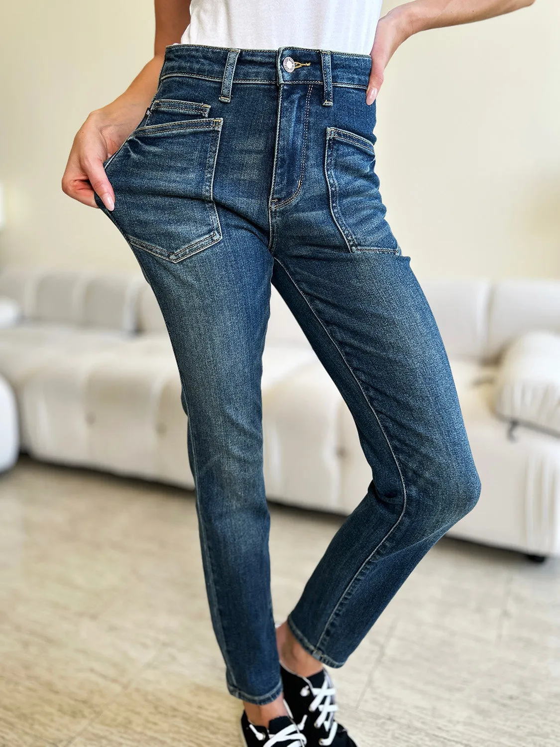 Full Size High Waist Skinny Jeans