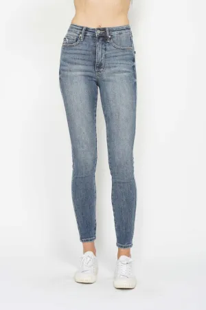 Full Size Tummy Control Contrast Wash Skinny Jeans