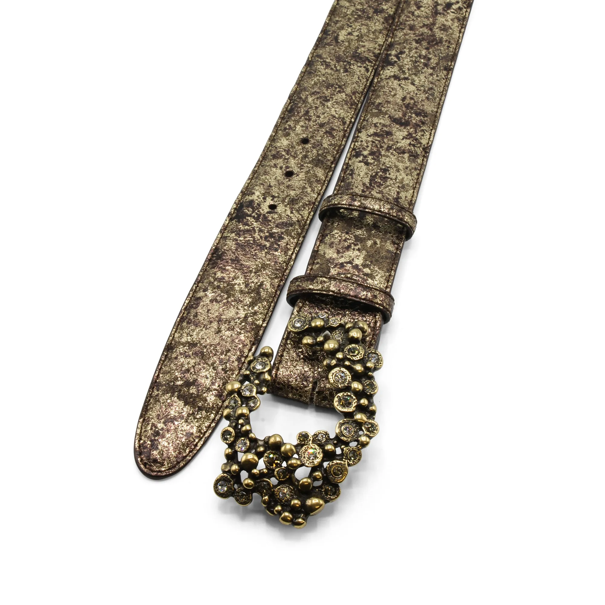 Gold Metallic Splash Crystal Bubble Belt