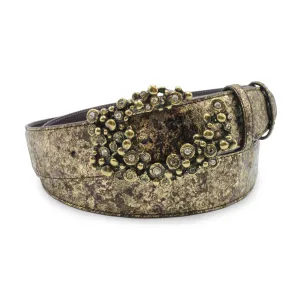 Gold Metallic Splash Crystal Bubble Belt