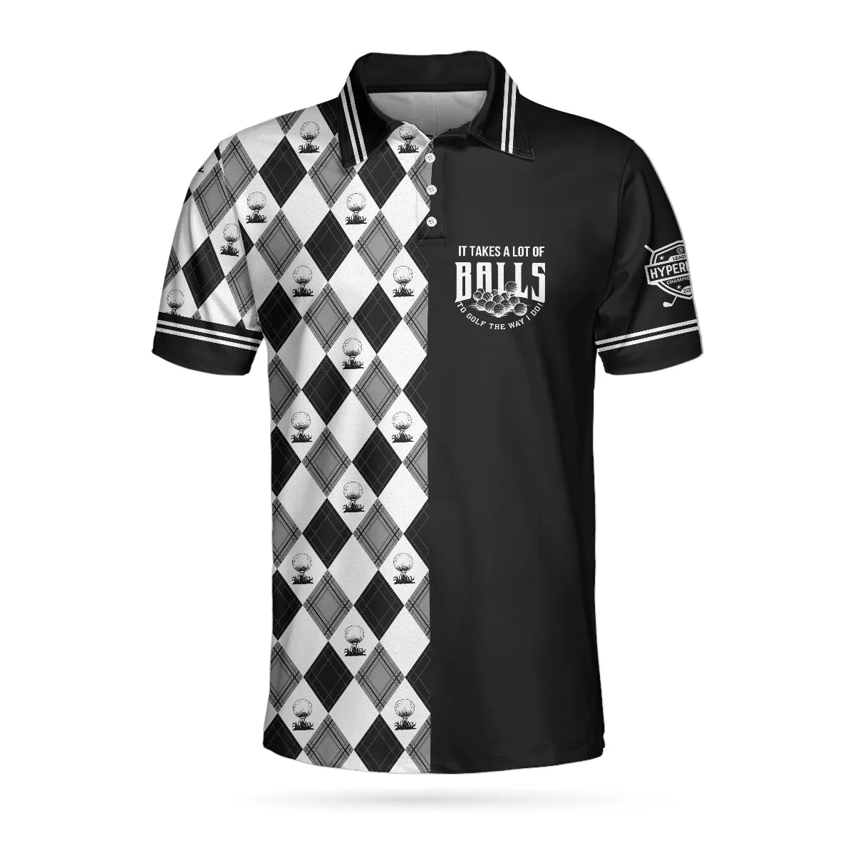 Golf The Way I Do Polo Shirt, Black And White Argyle Pattern Polo Shirt, Best Golf Shirt For Men Coolspod