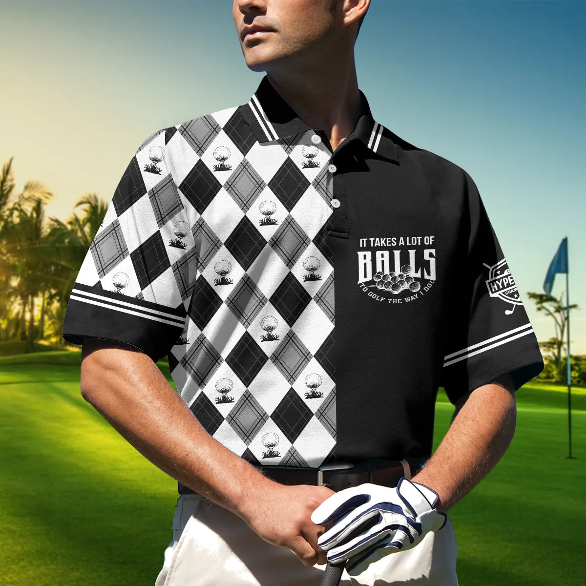 Golf The Way I Do Polo Shirt, Black And White Argyle Pattern Polo Shirt, Best Golf Shirt For Men Coolspod