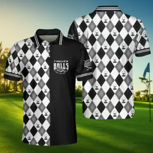 Golf The Way I Do Polo Shirt, Black And White Argyle Pattern Polo Shirt, Best Golf Shirt For Men Coolspod