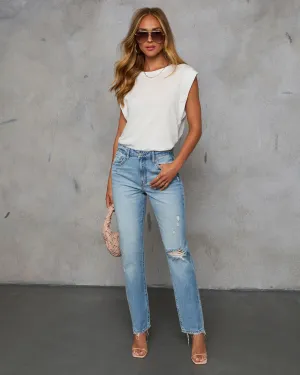 Grazie Cropped High Rise Distressed Jeans