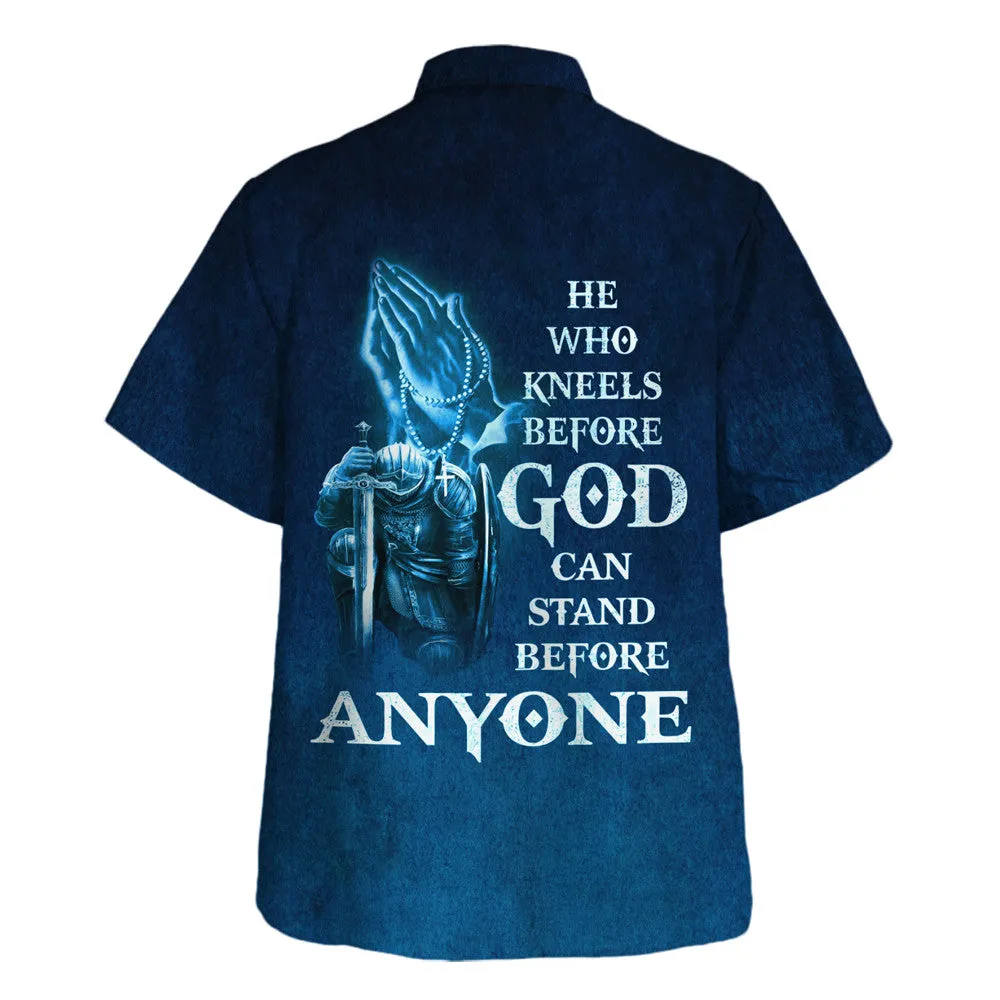 He Who Kneels Before God Warrior Jesus Lion Hawaiian Shirt For Men and Women - Faith inspired Hawaiian shirt