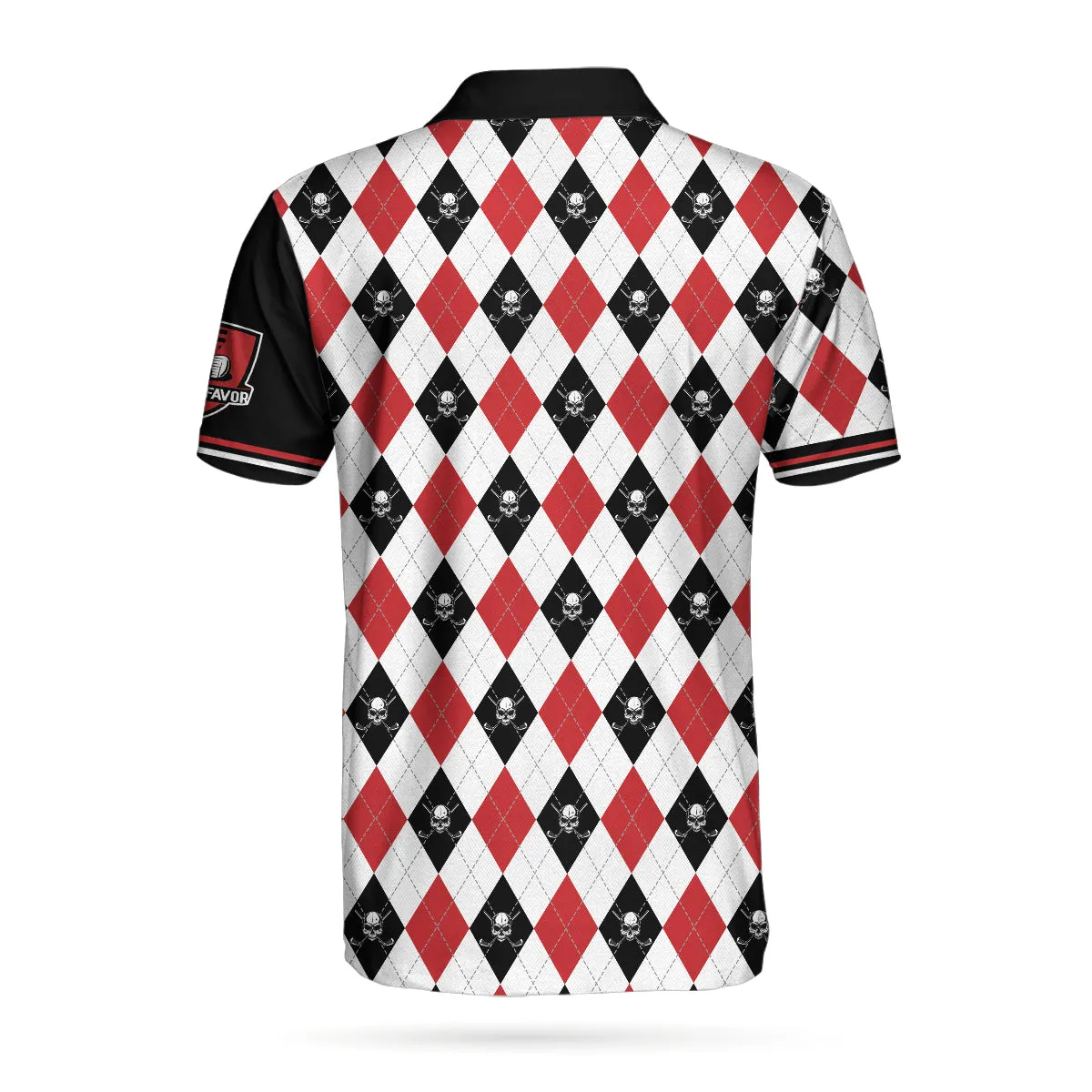 It Takes A Lot Of Balls Red Black And White Pattern Polo Shirt, Argyle Pattern Skull Golf Shirt For Men Coolspod