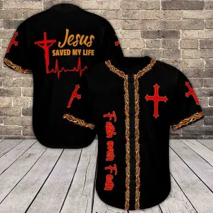 Jesus Faith Over Faith Baseball Tee Jersey Shirt, Jesus Save My Life Baseball Jersey Shirt for Men