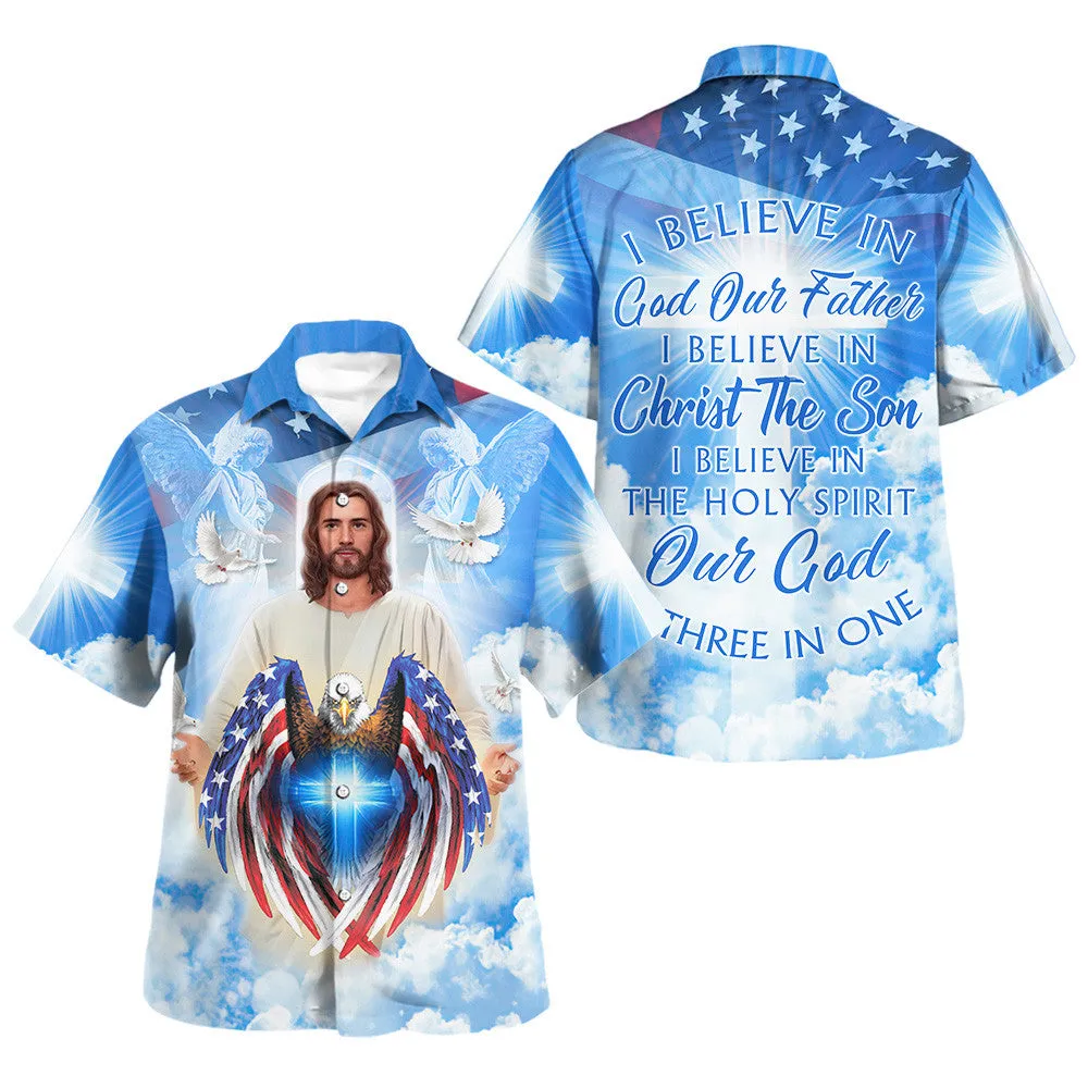 Jesus Heart Eagle God Our Father Hawaiian Shirt For Men and Women - Faith inspired Hawaiian shirt