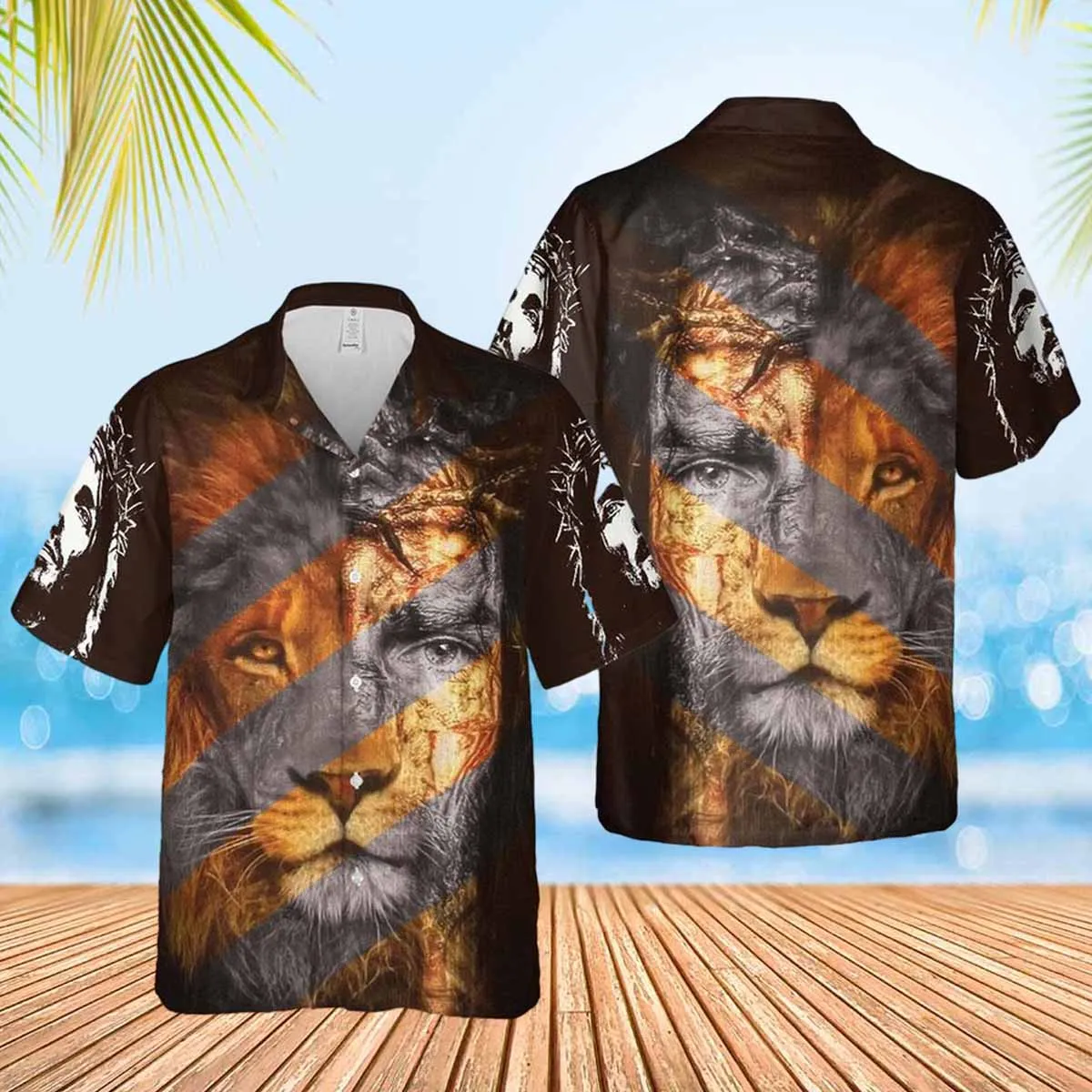 Jesus Lion Hawaiian Shirt - Christian Hawaiian Shirts For Women Men