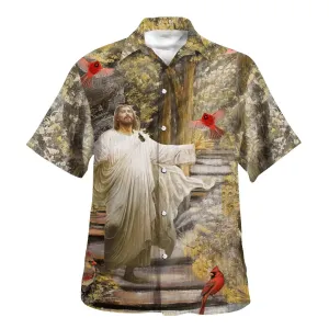 Jesus With His Arms Open Hummingbird Hawaiian Shirts For Men & Women - Christian Hawaiian Shirt - Hawaiian Summer Shirts